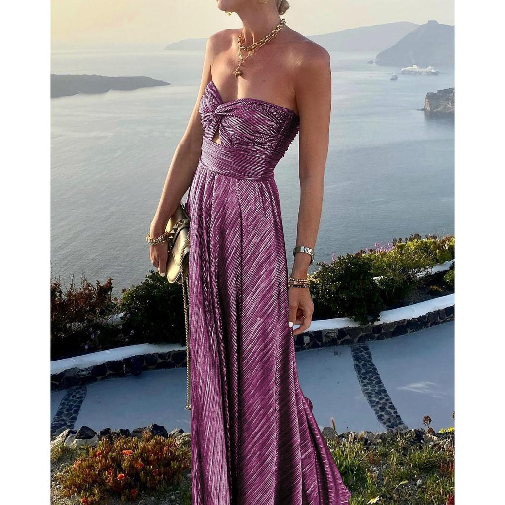 GMXIA Женская мода лето весна однотонный принт без рукавов на одно плечо с высокой талией повседневные платья