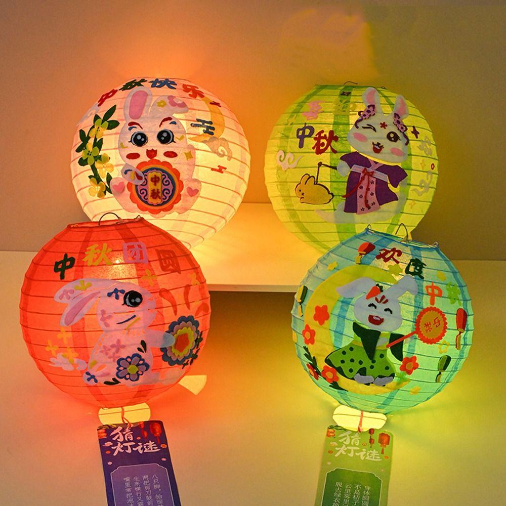 Traditional Chinese Rabbit Lantern Cartoon Antique Lantern LED Lantern Toys  New Year