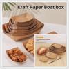 Oil-Proof Food-Grade Kraft Paper Boat for Popcorn, French Fries, Chicken Wings, and BBQ
