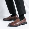 Ретро Пенни Лоферы Новые Мужские Остроносые Кожаные Броги Обувь Мужская Дизайнерская Формальная Свадебная Выпускной Вечер Платье для Возвращения Домой Обувь