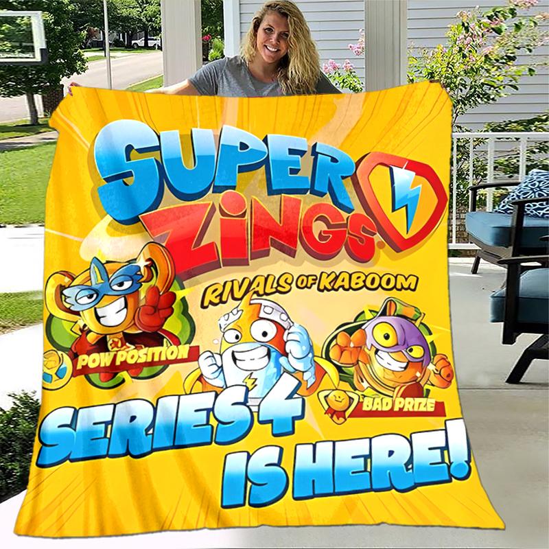 1pc Blanket Superthings Print Design, Lightweight Blanket for Sofa, Bed- Soft &Warm, Gift for All Seasons like Christmas, Halloween