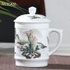 Керамические чашки Цзиндэчжэнь с крышкой, ручная роспись, цветочный узор, мастер-чашка, бутики, аксессуары для чайной церемонии, принадлежности