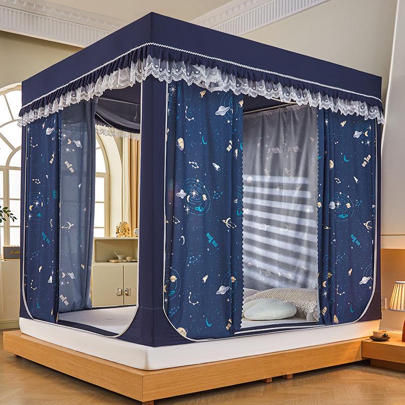 Class A Mother and Baby Grade Printed Blackout Mosquito Net for Children's Sitting Bed - Anti-Fall, Three-Door Design