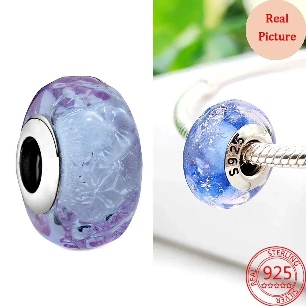 Разноцветные бусины из муранского стекла, стеклянный шарм с волнистым узором, шармы из волнистых стеклянных бусин, подходят для браслетов известных брендов, женские медные украшения, подарок