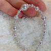 Adjustable Pearl Bracelet Fashion Pearl String Bracelet Exquisite White Beads Bangle  for Women