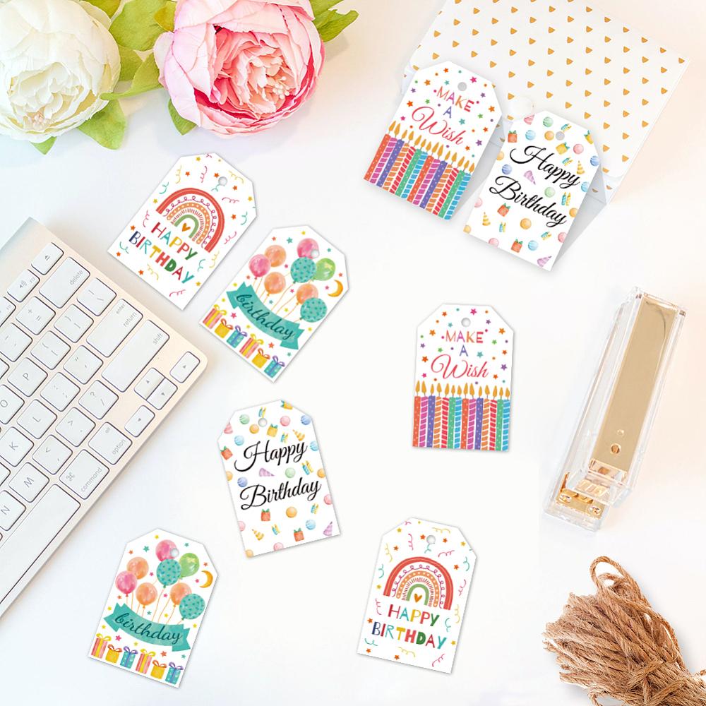 1set 120Pcs 4 Styles Sunflower Paper Thank You Gift Tags Hange Tags For Arts and Crafts with 30M Jute Twine Rectangle Word 7.7x5.1cm Hole: 5mm