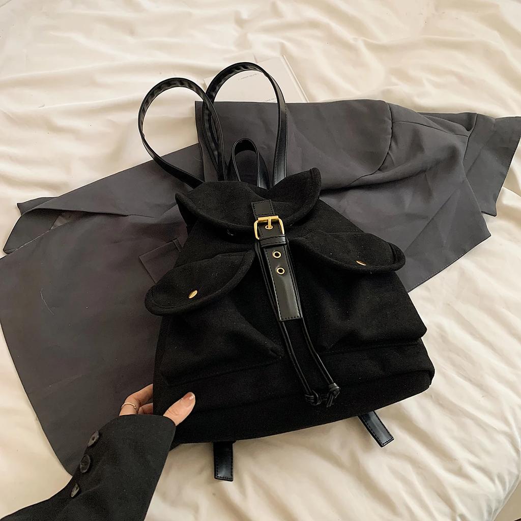 Женские ретро-рюкзаки с маленькими двойными карманами из искусственной кожи 2024 года, зимние рюкзаки Y2K в стиле ретро для школьников и студентов