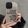 Fashion Black Letter Silicone Case For IPhone 11 12 15 13 14 Pro X XR XS Max 7 8 Plus SE Camera Protection Paper Pattern Cover