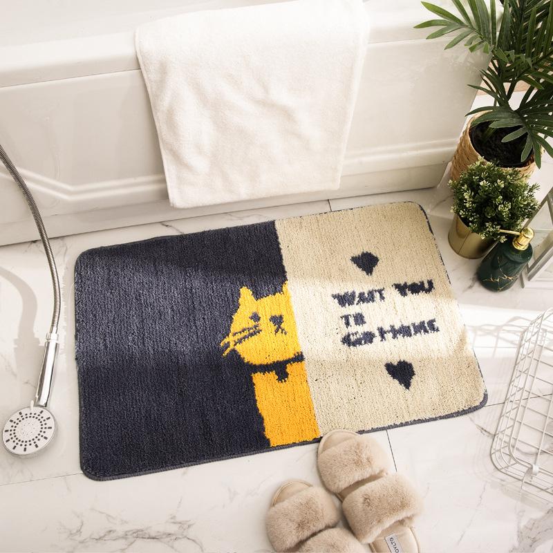 Cartoon cute pet bathroom floor mat carpet household door-to-door door door mat bathroom non-slip mat water-absorbing quick-drying foot mat