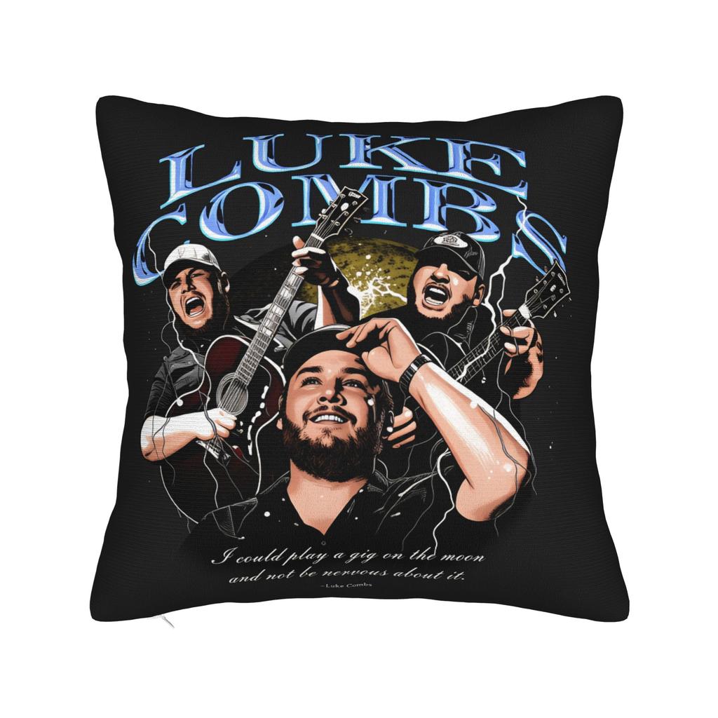 L-Lukes Combss Country Music Pillow Cover Graphic Cushion Cover Novelty Pillow Case For Living Room Chair