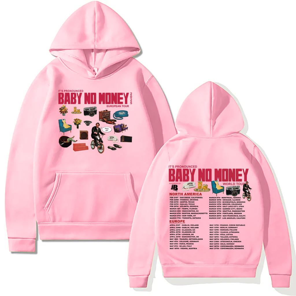 Bbno$ Новые толстовки It's Pronounced Baby No Money European Tour 2025 Толстовка Мужская Женская Пуловеры Harajuku Креативная Осенняя Одежда