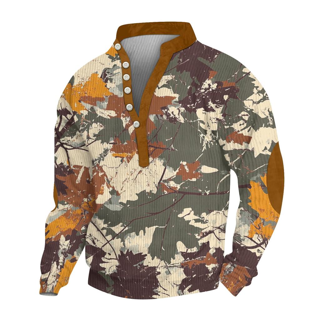 Мужской вельветовый кардиган с длинным рукавом и шестью пуговицами, модная толстовка с капюшоном на пуговицах