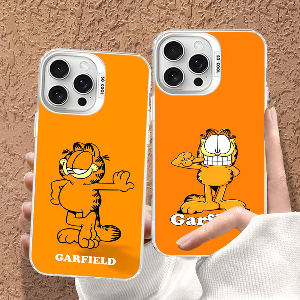 Cartoon G-Garfield Cat Phone Case for iPhone 17 16 15 14 13 Pro 12 11 Pro Max PLUS Color Back Cover