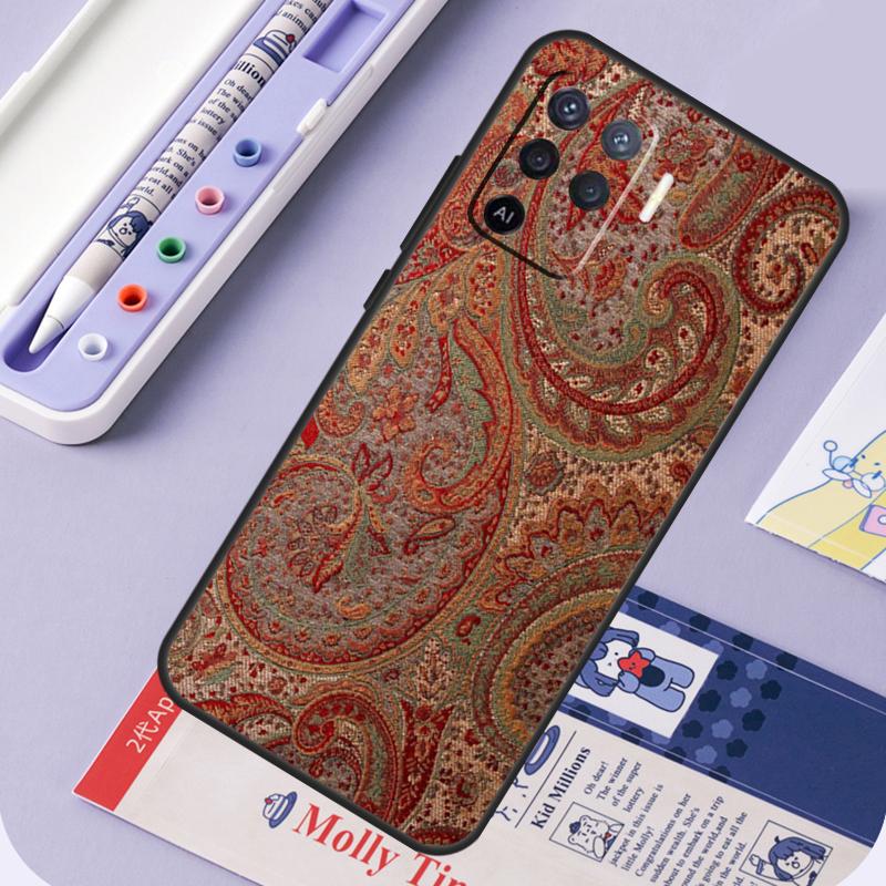 Чехол с узором пейсли для Oppo A96 A76 A16 A94 A74 A54 A15 A18 A38 A58 A78 A98 A40 A60 A80 A57 A17 A77 A5 Pro