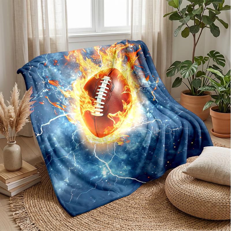 Electric Football Firestorm Theme blanket Lightweight Warm Flannel Blanket Decorative Throw Blanket for Home Decoration