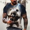 Fashion Panda Graphic T Shirts For Men Trend Summer Short Sleeve 3D Animals Printed Kids T-shirts Loose Streetwear Hip Hop Tees