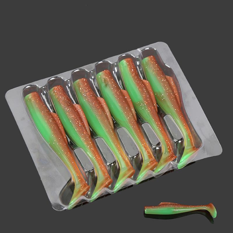 6Pcs Tpr Soft Lure 8 Cm Rubber Fishing Lure Shad Swim Baits Silicone Bait
