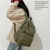 Vintage Simple Backpacks Large Capacity Canvas Schoolbag Multiple Pockets Travel Backpacks Unisex