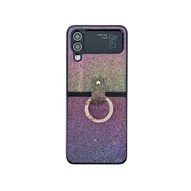 Для Samsung Galaxy Z Flip 4 чехол Z Flip 3 5g Роскошный блестящий кольцевой кронштейн противоударный жесткий защитный чехол для ПК аксессуары