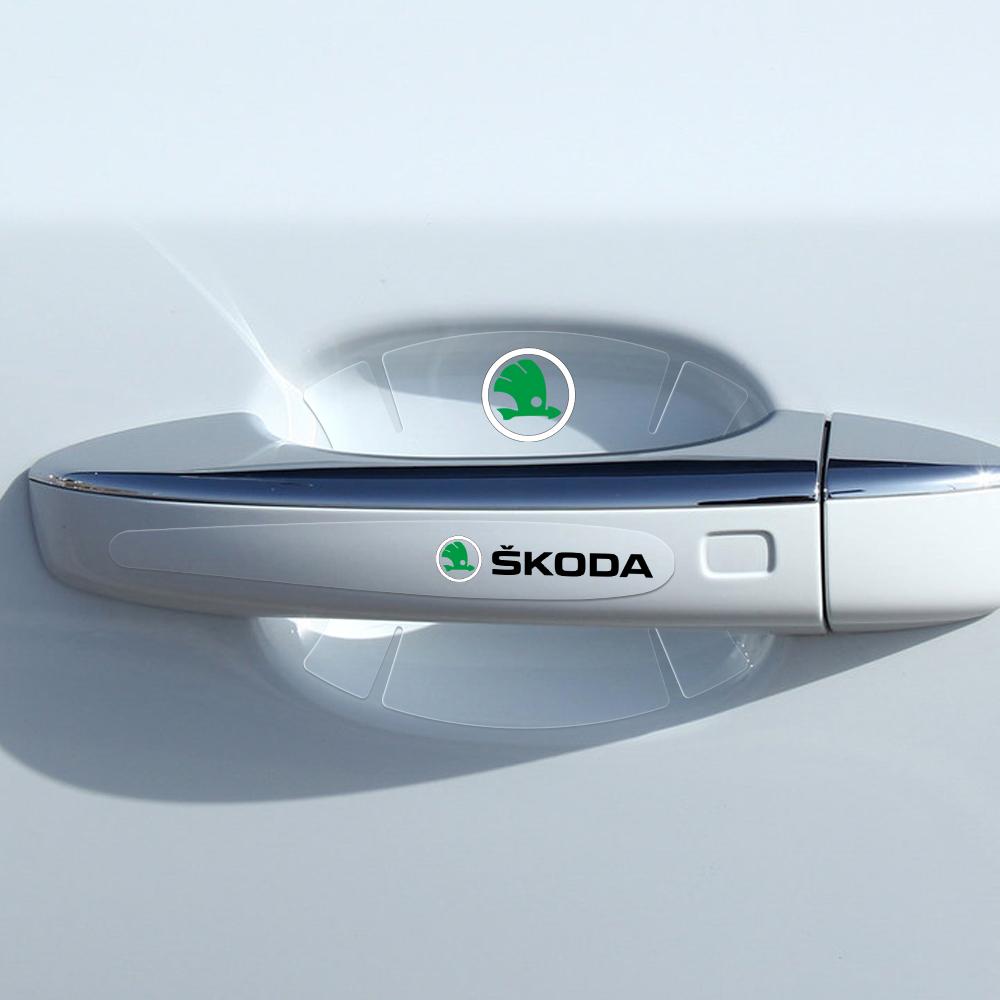 Car Door Handle Anti-wear Transparent Protective Sticker Auto Accessories For Skoda Octavia A5 A7 A2 Rapid Fabia Superb Kodiaq evw355