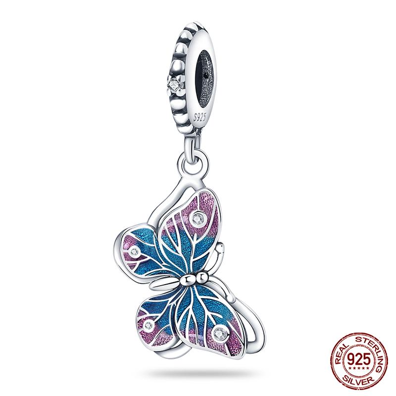 3MM 925 Bracelet 925 Sterling Silver Flower Bird Series Charms Bead For Women Fashion DIY Jewelry Gifts Making