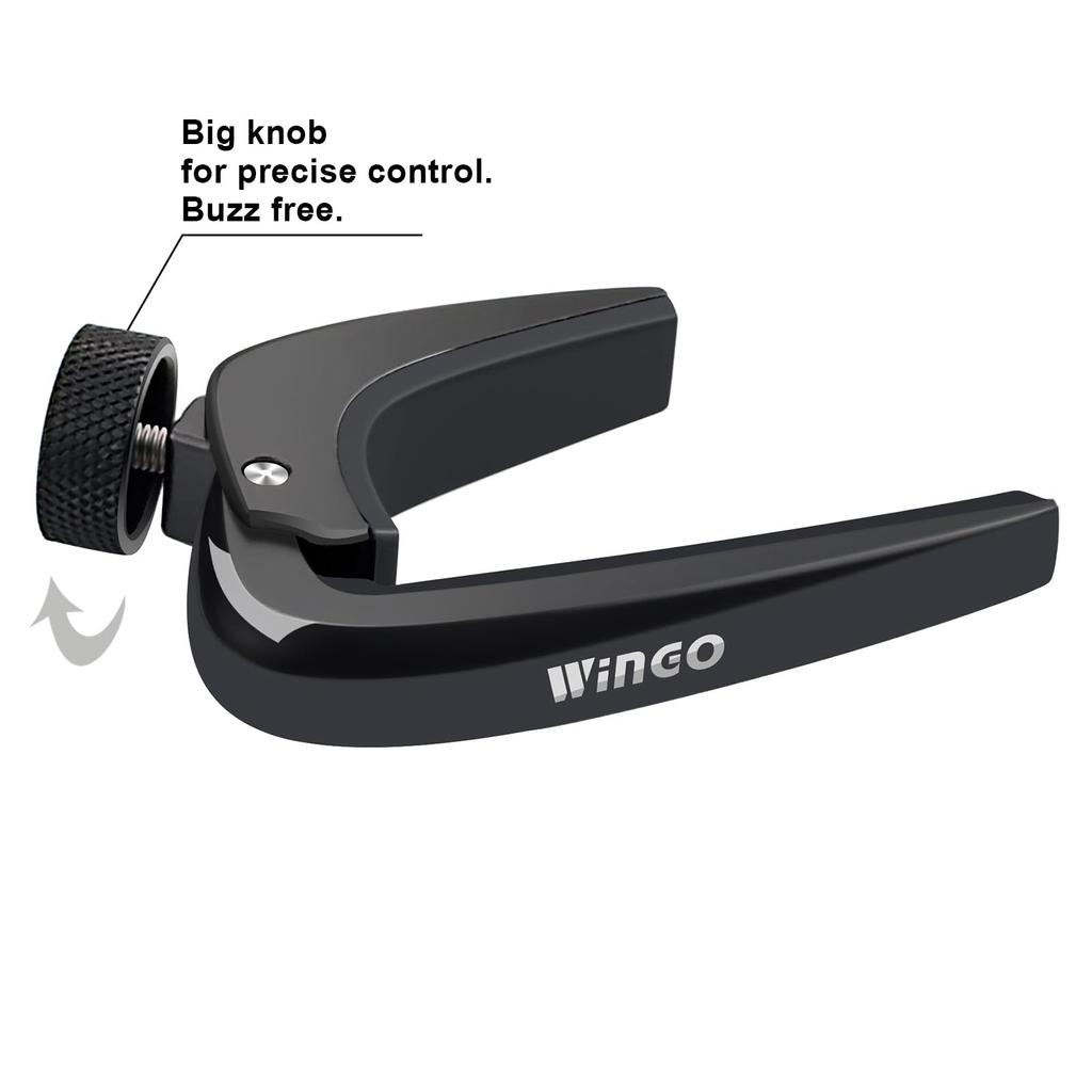WINGO Capo Tast для электрогитары Professional Perfect Tension Capo Black Гитара/Акустическая - -