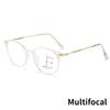 Near Far Multifocal Glasses for Men Women Vintage Fashion Round Frame Reading Glasses Blue Light Blocking Prescription Eyewear