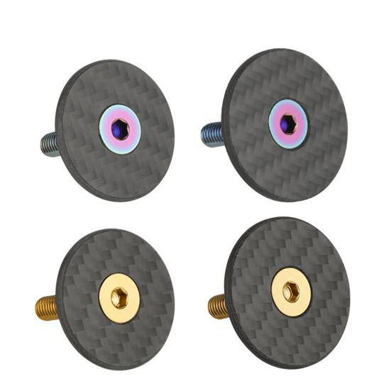 28.6/31.8MM Bicycle Headset Top Cap with Bolt Carbon Fiber MTB Mountain Road Bike Front Fork Stem Top Cover Bike Accessories