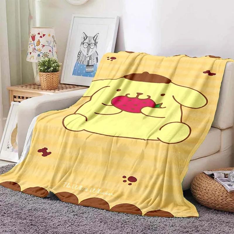 Pom Pom Purin Dog Cartoon Blanket for Sofa Cute Soft Flannel Throw Fluffy Bed Blanket New Born Winter Blanket Girl Kids Gift