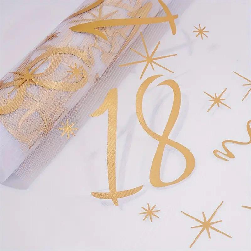 20th 30th 60th Birthday Table Runner Decor For 18 40 50 70Birthday Table Party Supplies 3m Gold Table Runner Roll Birthday Decor
