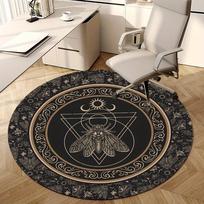 Moth Witch Magic Round Rug Nonslip Area Rug Office Chair Mat Carpet For Living Room Bedroom Home Decor