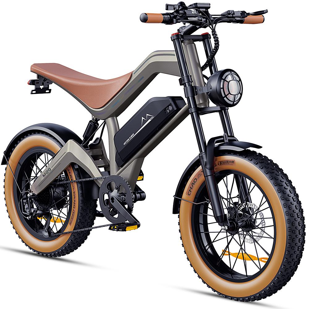 20-дюймовый электровелосипед с толстыми шинами - максимальная скорость 55 км/ч, съемный аккумулятор 48 В 18,2 Ач, запас хода 40-60 км