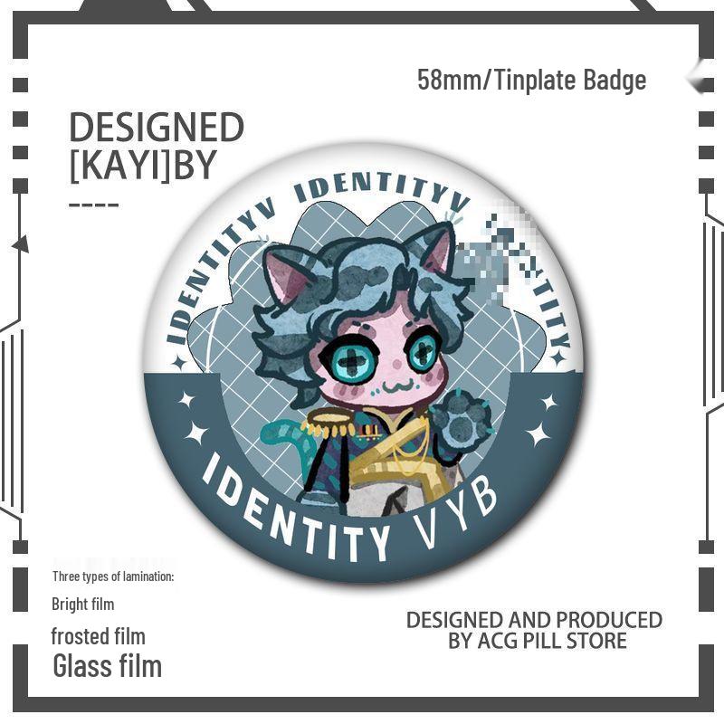 Identity V Q Version Fanmade Badges: Antique Dealer, Fisherman, Emblems, Embalmer, Prisoner, Perfumer, Laser Grains.