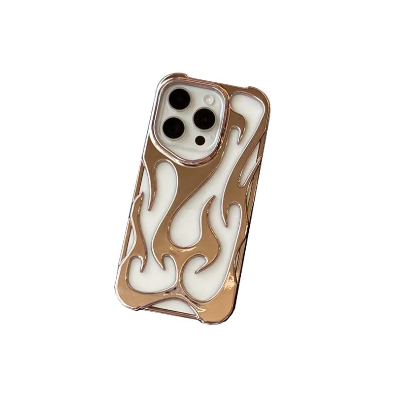 Полый 3D чехол для телефона с узором пламени Для For Iphone 1 14 13 11 12 17 Air 16 Pro Max 1 Plus Крутой Ударопрочный Мягкий Задний Чехол
