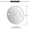 12Pcs Mixed Zodiac Charms 12mm Mirror Polish Zodiac Signs with Two Holes Stainless Steel Twelve Constellation Charm Jewelry