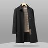 Autumn and Winter Men's Double-sided Nylon Coat Medium and Long Lapel Removable Down Liner Woolen Coat Men