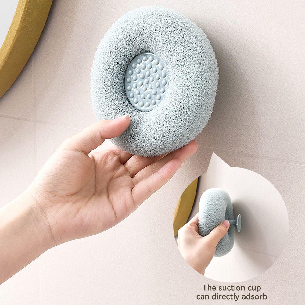 Rich Bubble Shower Bath Ball with Suction Cup Sponge Bubble Brush Massage Brush  Household