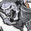 Вышитый логотип, нашивка, наклейка, одежда, аксессуары, череп, палец, голова призрака, вышитая наклейка на ткань