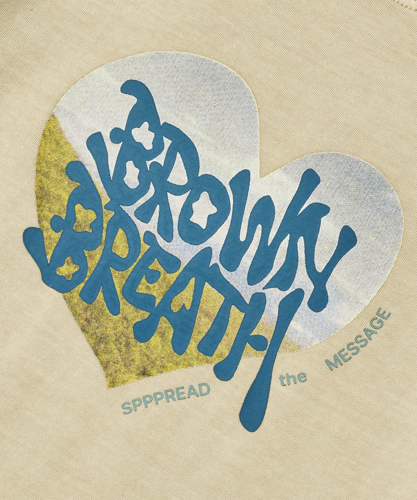 BROWNBREATH W Bb Сердечко Пигмент Укороченная Футболка - Бежевый