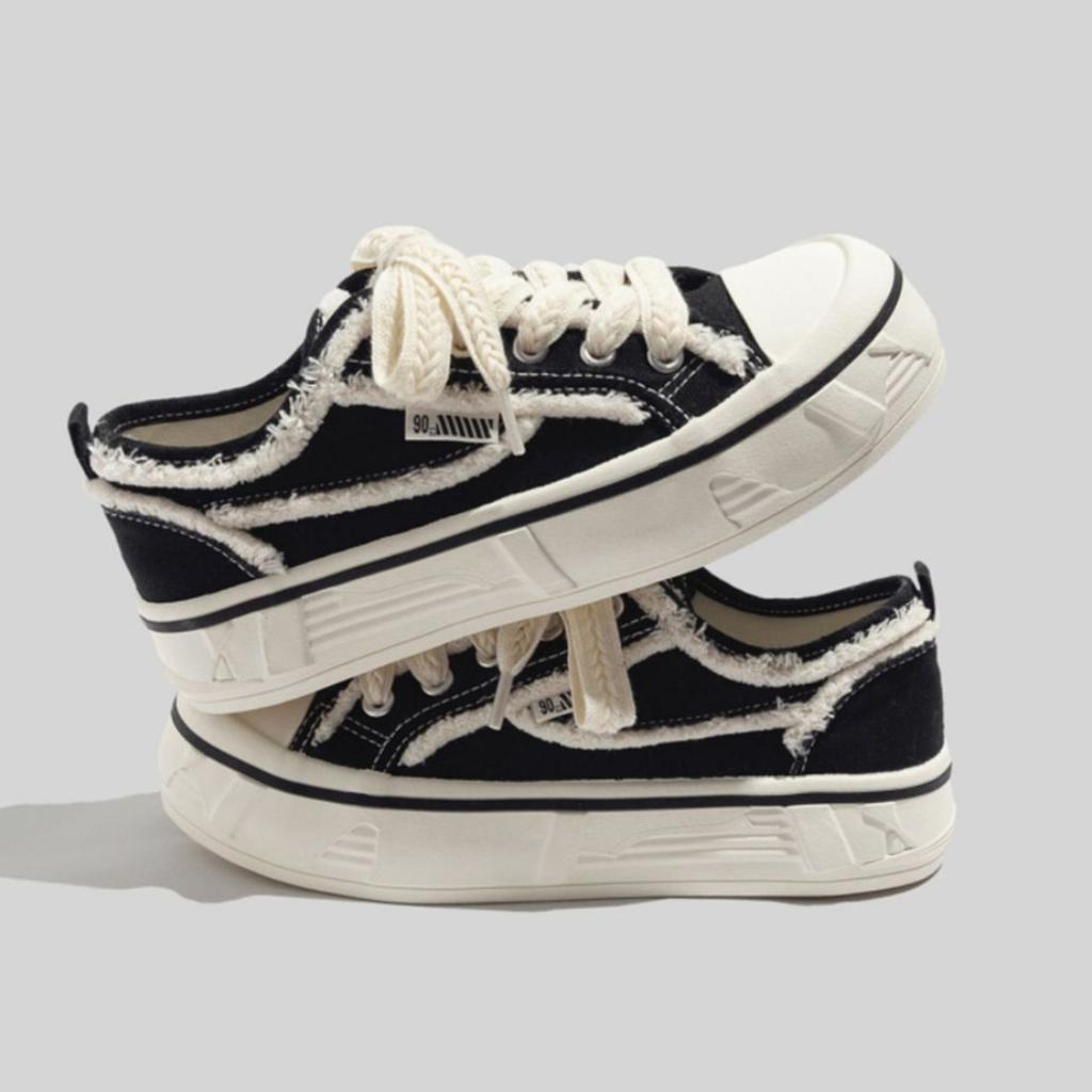 Парусиновые туфли женские туфли на платформе весна дышащая ниша 2025 новая корейская версия универсальные маленькие белые туфли толстая подошва туфли студенты