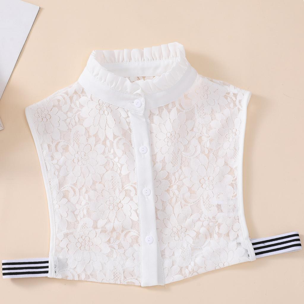 Ladies Lace Fake Collar Versatile Stand Up Collar Fake Collar Semi Transparent Breathable Decoration Detachable Fake Collar