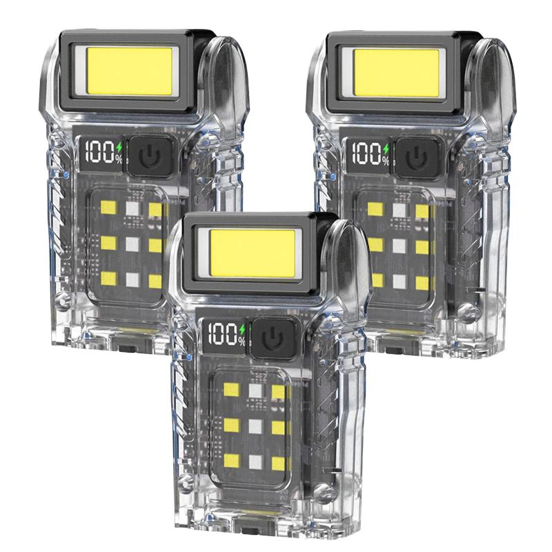 Portable LED COB+SMD Flashlight Head Rotation Magnetic Torch Built-in Battery USB Rechargable Outdoor Camping Emergency Lantern