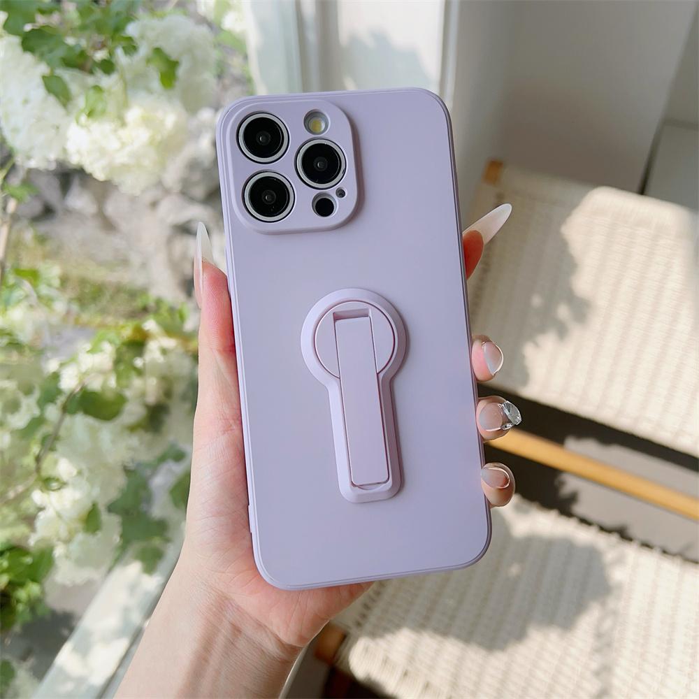 Newest Hidden Folding Bracket Stand Phone Case For iPhone 17 15 16 Plus 14 13 12 11 Pro Max X XR XS Matte Silicone Cover