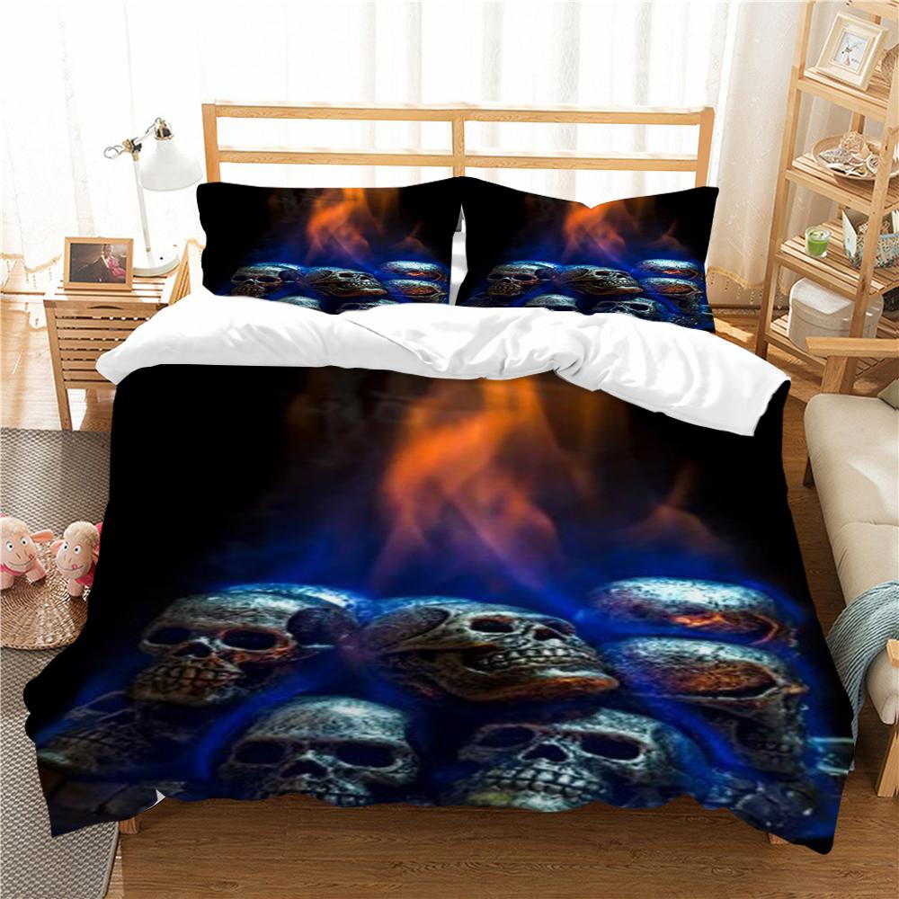 Покрывало на кровать с принтом 3D-черепов, комплект пододеяльников, комплект постельного белья для мальчиков и девочек, односпальный размер, высокое качество