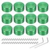 Uxcell 12pcs Foot Switch Toppers Guitar Pedal Button Caps Metal Foot Switch Top Covers Inch for Guitar Effect Pedal Green 3/8 Buttons,