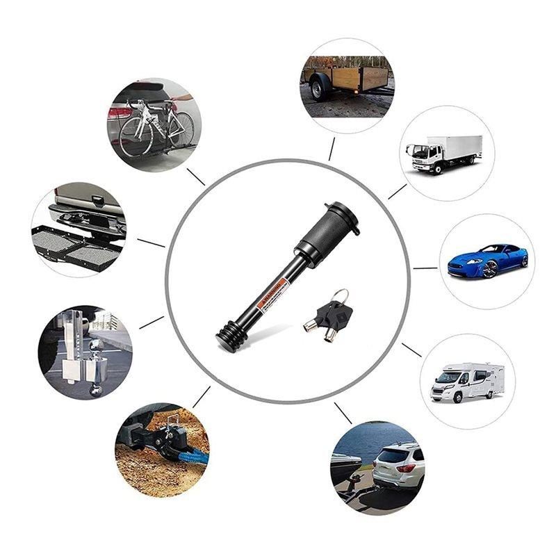 A51K-Hitch Receiver Pin Lock For Trailers- Includes 5/8" Pin& Fits For Class III IV 2" And 2-1/2" Receivers