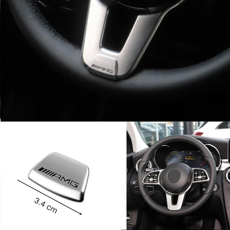 GLC GLB Car Emblem Steering Wheel Sticker Decoration Accessories For Mercedes Benz AMG Brabus Smart Maybach W204 GLC CLA W205 W