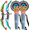 Kids Bow and Arrow Set, LED Light Up Archery Toys Set for Kids Ages 4-8 8-12, with 10 Suction Cup Arrows, Target & Quiver, Boys