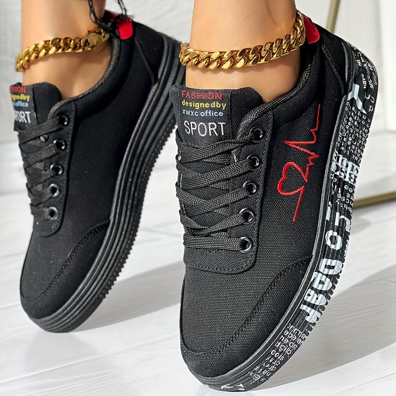 Женские повседневные кроссовки с принтом в виде сердечек, прогулочные туфли на мягкой подошве на платформе со шнуровкой, универсальные туфли для свиданий с низким берцем