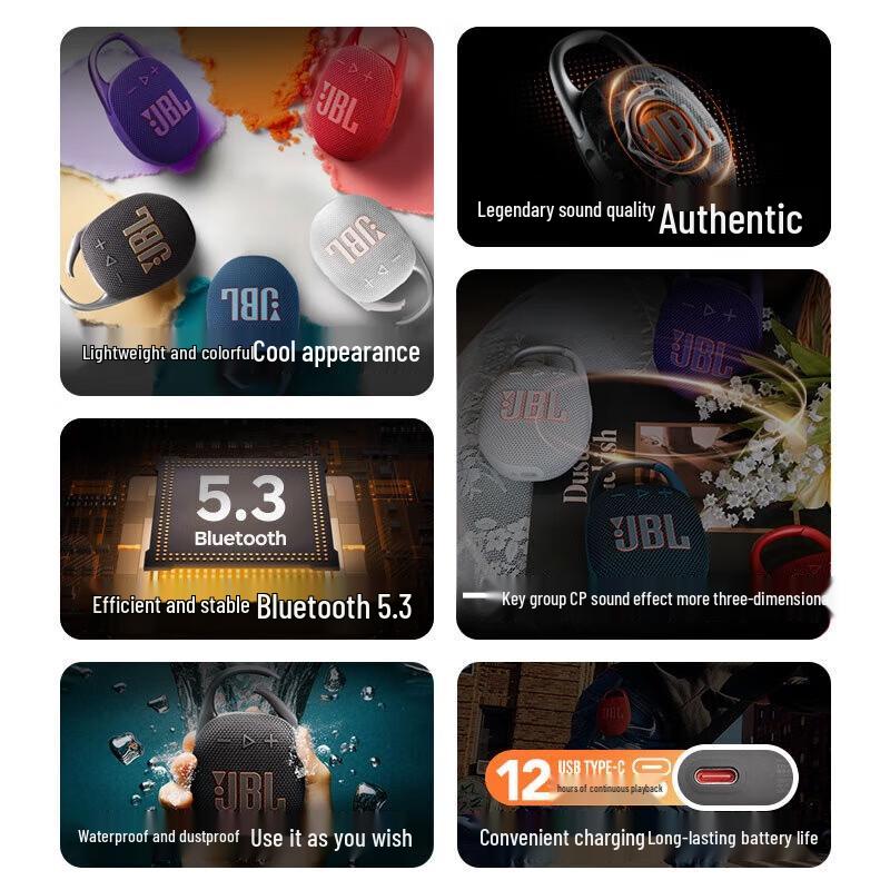 JBL Clip 5 Portable Bluetooth Speaker